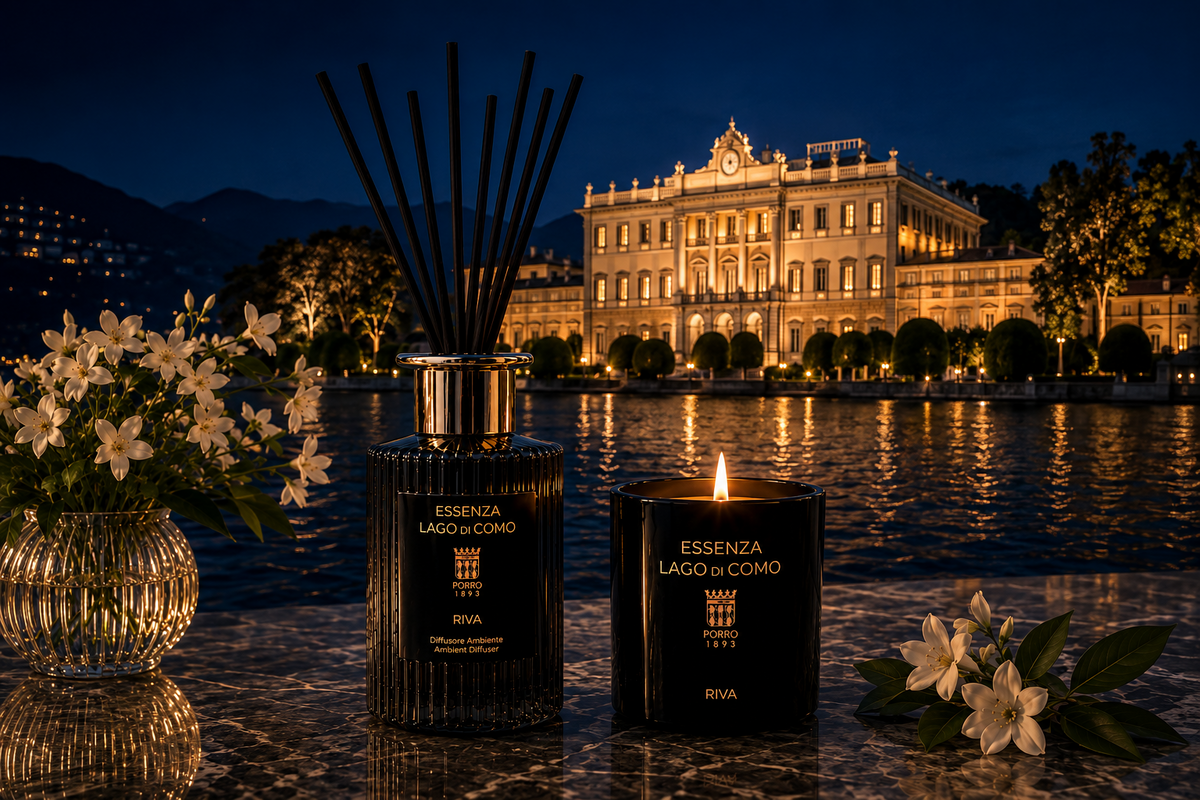 Profumo per la casa Essenza Lago di Como con diffusori e candele di lusso, con vista su Villa Olmol