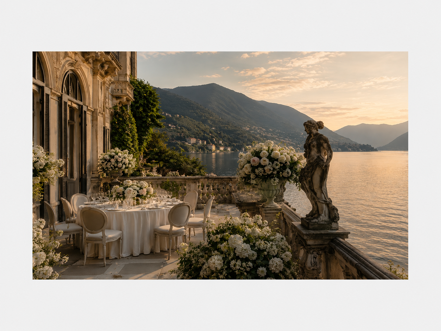 set up matrimonio lusso sul lago di Como