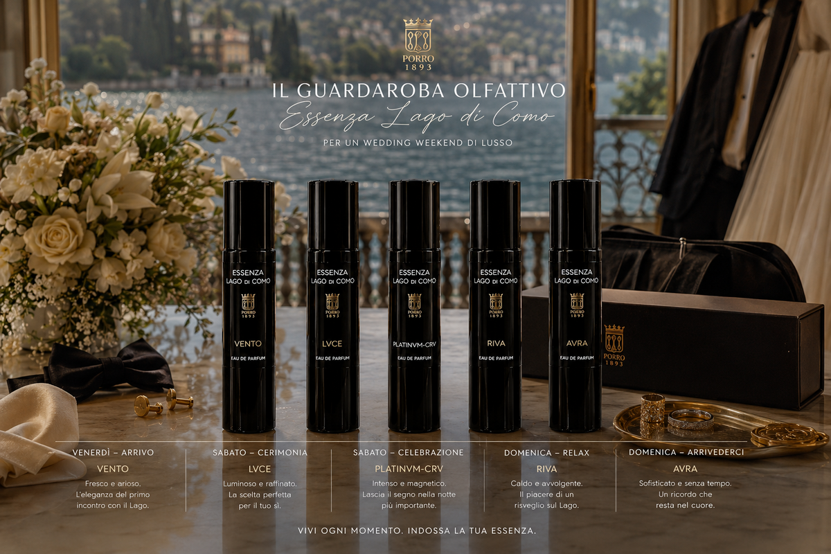 Guardaroba olfattivo Essenza Lago di Como per un wedding weekend di lusso sul Lago di Como