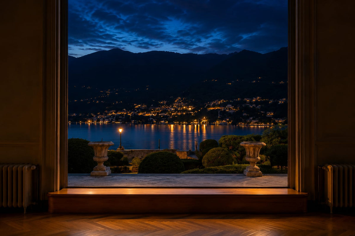 The Art of the Evening Ritual di Essenza Lago di Como con vista serale sul Lago di Como