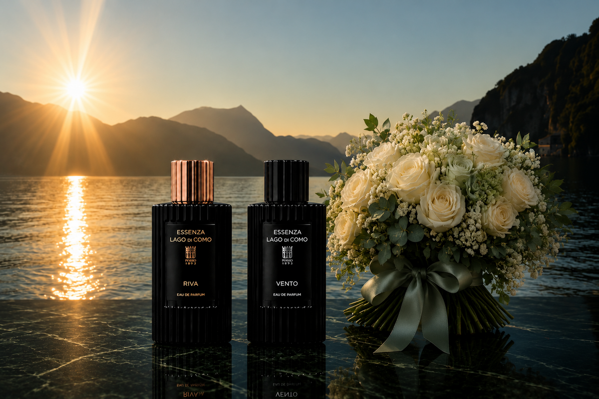 Due profumi Essenza Lago di Como sovrapposti per creare una signature scent personalizzata per il matrimonio