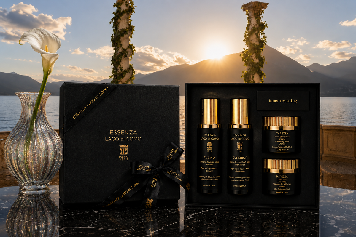 Cofanetto INNER RESTORING Essenza Lago di Como come rituale beauty di cura personale