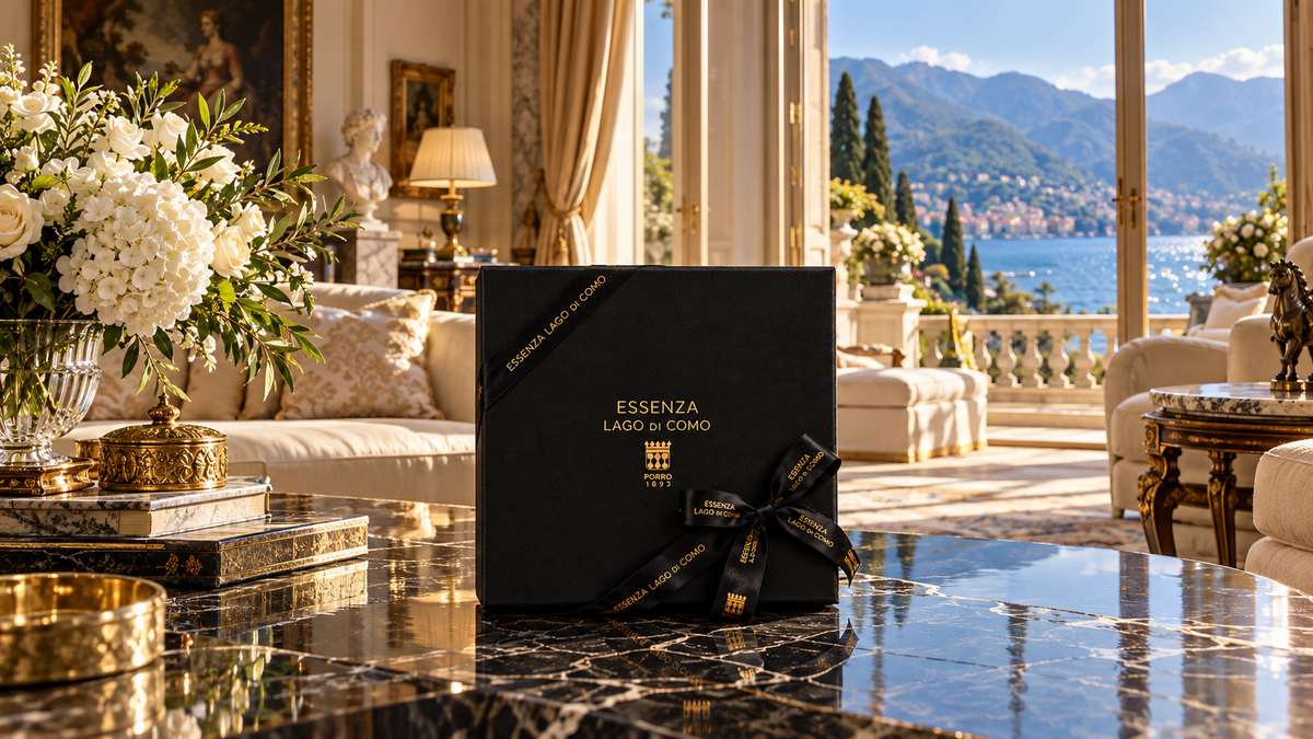 Cofanetto regalo Essenza Lago di Como in una suite di lusso, per l’accoglienza degli ospiti VIP