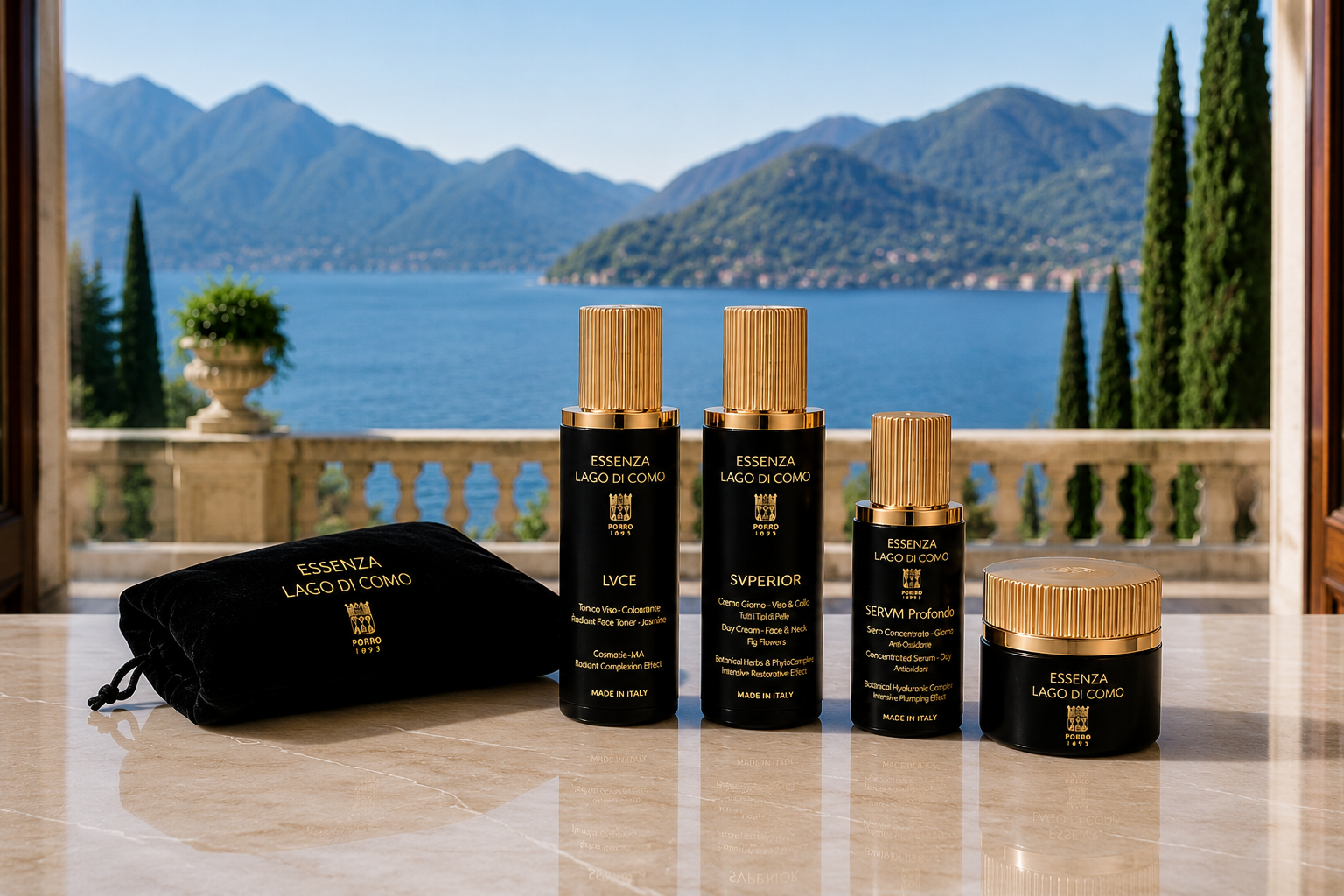 Rituale lvminosità / luxury skincare / Essenza Lago di Como / Porro 1893 / Made In Italy