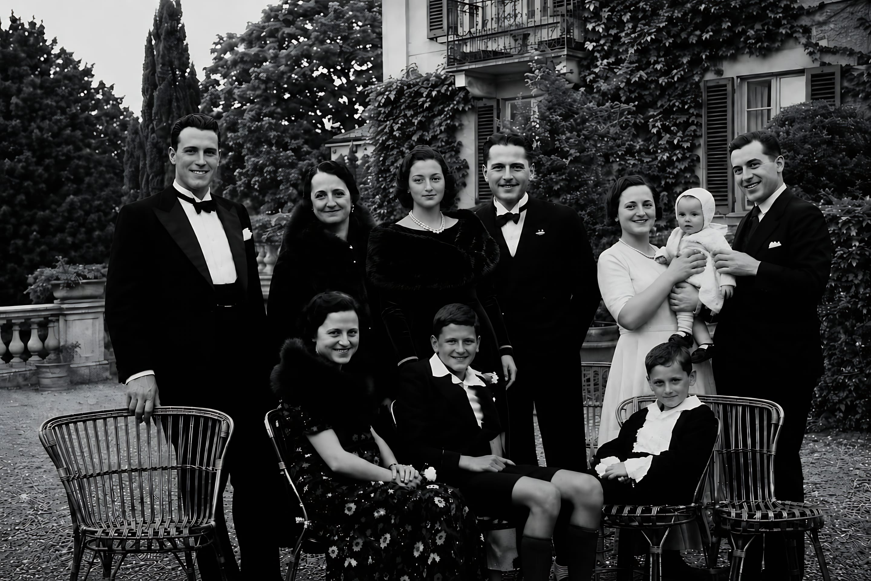 1920. UN RARO RITRATTO DELLA FAMIGLIA PORRO NELLA VILLA DI BLEVIO